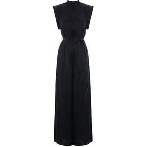 Zimmerman Satin High Neck Button Rife Jumpsuit NWT